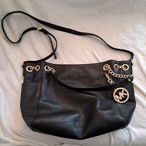 MICHAEL Michael Kors Black and Gold Leather Bag Purse